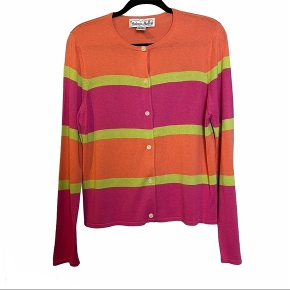 Victoria Holley Sweaters - Victoria Holley Vintage Retro Silk & Cotton Cardigan